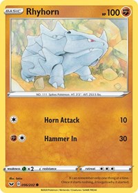 Rhyhorn (096) - SWSH01: Sword & Shield Base Set - 096/202