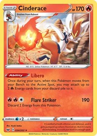 Cinderace (034) - SWSH01: Sword & Shield Base Set - 034/202