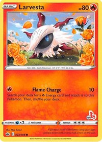 Larvesta - 023/198 (#19 Cinderace Stamped) - Battle Academy 2022 - 023/198