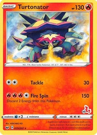 Turtonator - 029/202 (#39 Cinderace Stamped) - Battle Academy 2022 - 029/202
