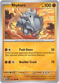 Rhyhorn - SV: Scarlet & Violet 151 - 111/165