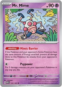 Mr. Mime - 122/165 - SV: Scarlet & Violet 151 - 122/165