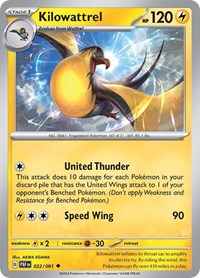 Kilowattrel - 022/091 - SV: Paldean Fates - 022/091
