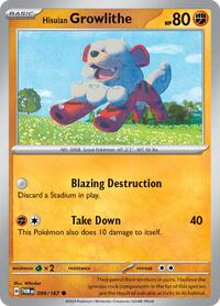 Hisuian Growlithe - 099/167 - SV06: Twilight Masquerade - 099/167