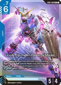 Unicorn Gundam (Destroy Mode) - Newtype Rising - GD01-002